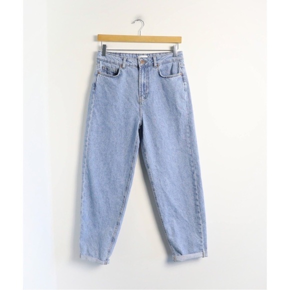 Only Mom Jeans light blue cropped high waist trendy 26 Onlkelis Life HW 15203435 - Picture 8 of 8